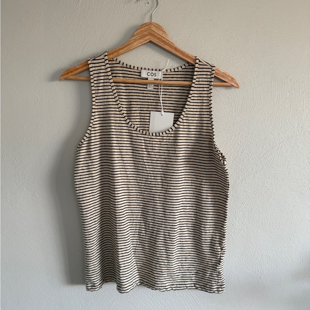 COS Cotton Linen Striped Tank
